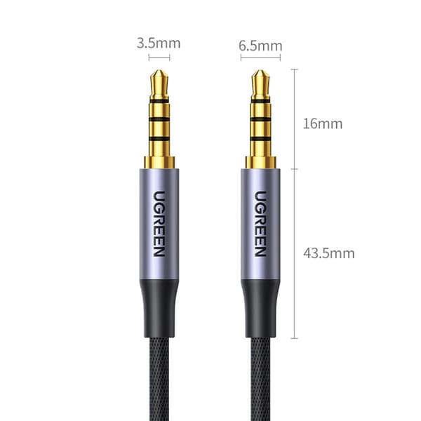 UGREEN AV183 KABEL 10648 MINI JACK 3,5 MM / MINI JACK 3,5 MM 1 M - GRÅ