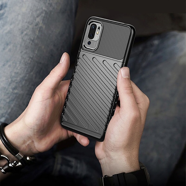 Thunder Case fleksibelt pansret beskyttelsesdeksel Xiaomi Redmi Note 10 5G / Poco M3 Pro blå