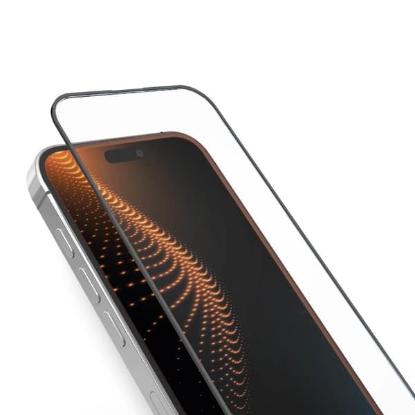 SBS HÆRDET GLAS D3O MED RAMME TIL IPHONE 15 PRO / PRO MAX Sort, Transparent