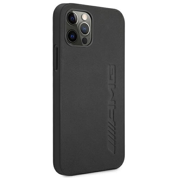 AMG LÆDER HOT STAMPED ETUI TIL IPHONE 12 PRO MAX - SORT