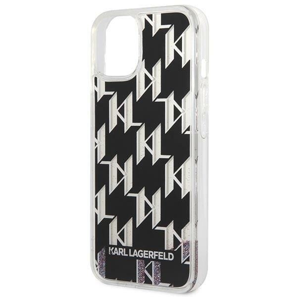 KARL LAGERFELD LIQUID GLITTER MONOGRAM COVER TIL IPHONE 14 PLUS - SORT