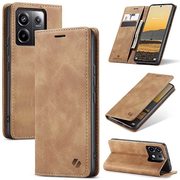 Spacecase Pålbocksväska För Poco X6 Rm Note 13 Pro 5G Kaffe