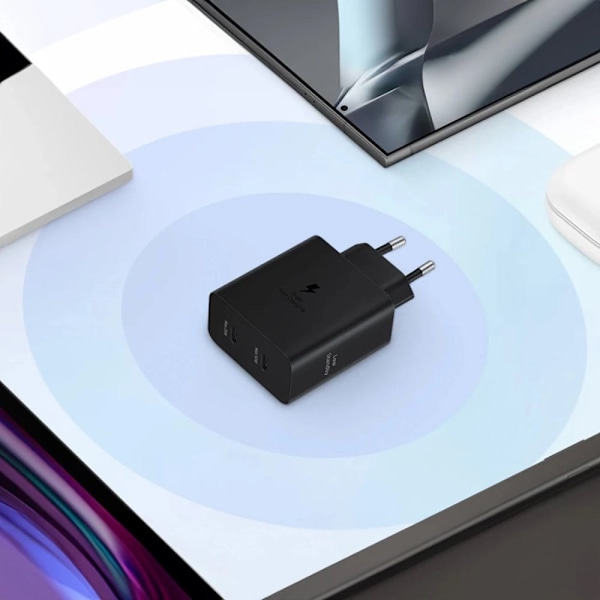 Samsung Power Adapter Duo EP-T5020XBEGEU nettverkslader 2x USB-C 50W - svart