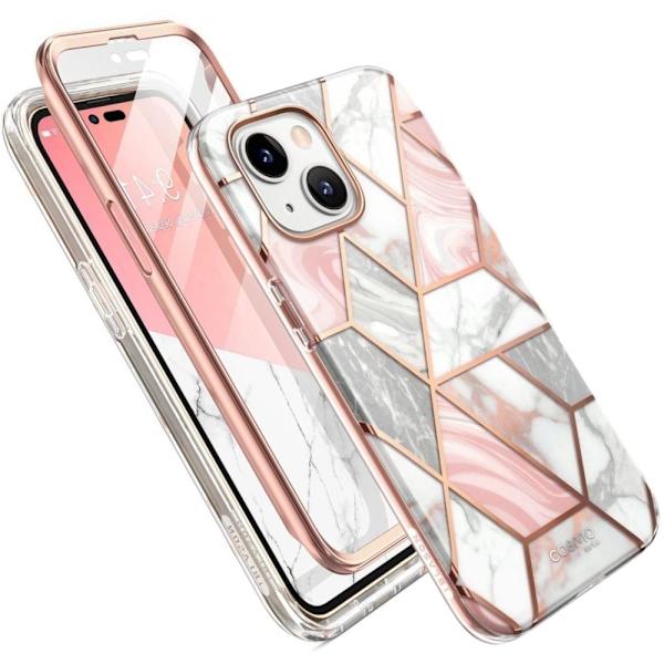 SUPCASE COSMO ETUI TIL IPHONE 14 PLUS - PINK MARMOR