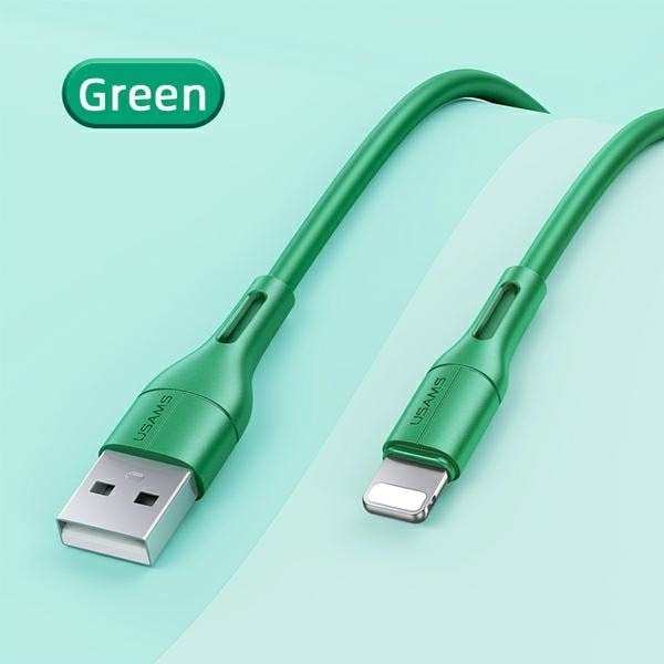 USAMS-kabel U68 lightning 2A snabbladdning 1m grön/grön SJ500USB04 (US-SJ500)