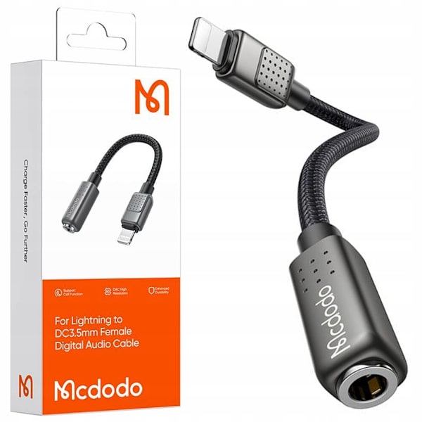 MCDODO ADAPTER LIGHTNING MINIJACK, 3,5 mm kabel for iPhone 13 14