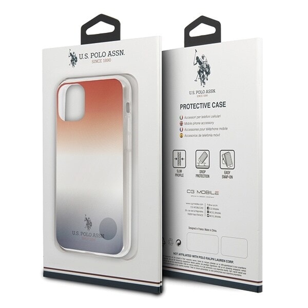 Saken med USA Polo Assn. Gradient Pattern Collection for iPhone 11 Pro Max - rød og blå