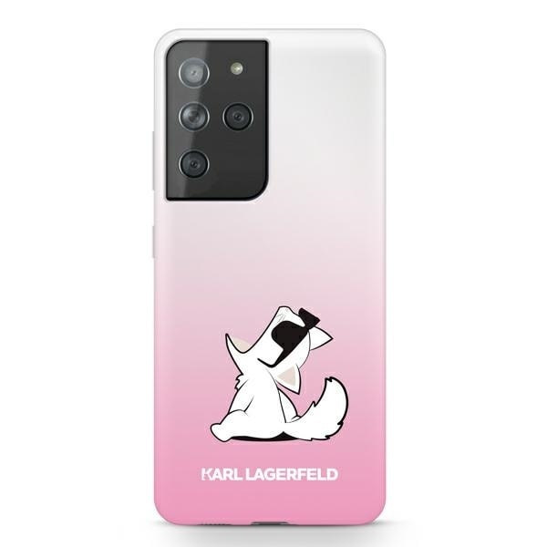 Karl Lagerfeld KLHCS21LCFNRCPI S21 Ultra G998 Hard Case Rosa/Rosa Choupette Fun