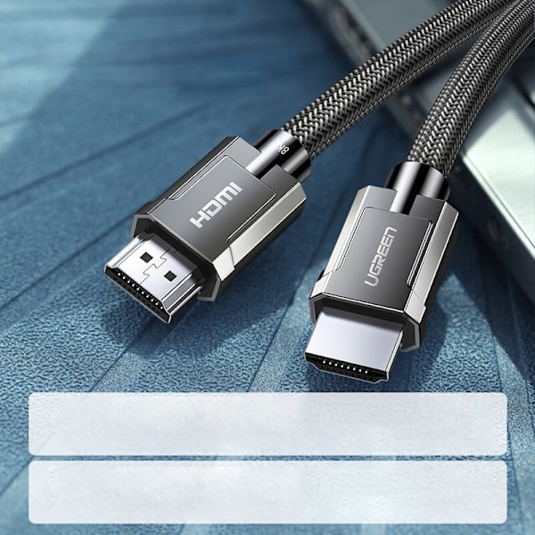 Grønn kabel HDMI 2.1 8K 60 Hz / 4K 120 Hz 3D 48 Gbps HDR VRR QMS ALLM eARC QFT 2 m grå (HD135 70321)