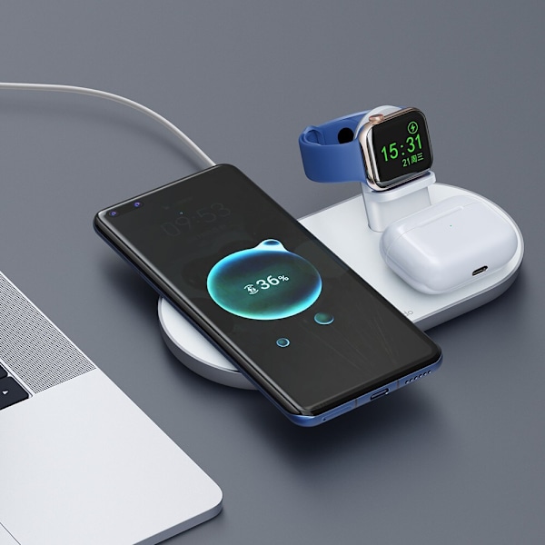 Mcdodo 3in1 dockningsstation för iPhone, Airpods, Watch, vit