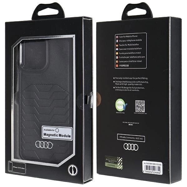 AUDI SYNTETISK LÆDER TASKE MED MAGSAFE TIL IPHONE 13 PRO MAX - SORT