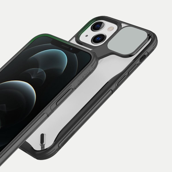 Nillkin Cyclops Case slitesterkt deksel med kameradeksel og sammenleggbart stativ for iPhone 13 svart