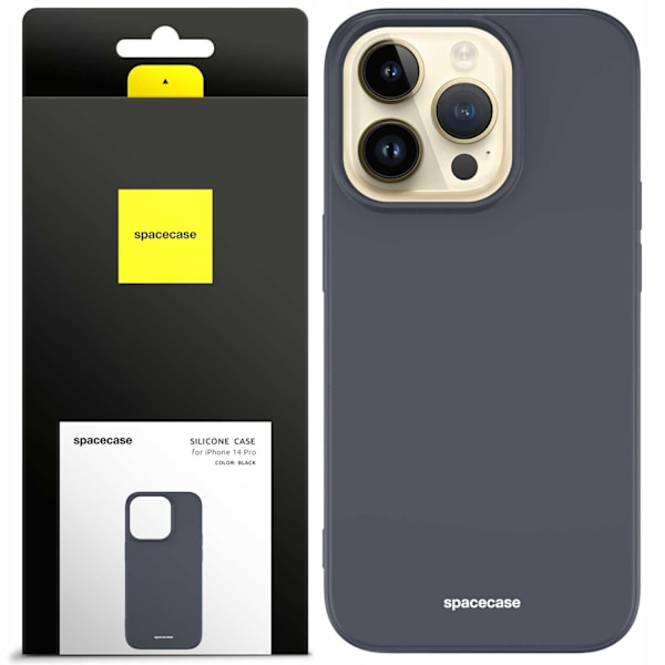 Spacecase Silikonecase För Iphone 14 Pro Black Protection