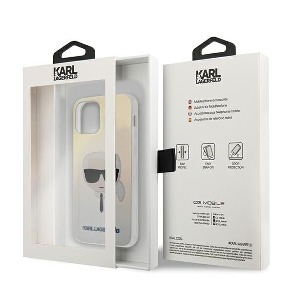 KARL LAGERFELD IRIDESCENT KARL'S HEAD ETUI TIL IPHONE 12 MINI - FLERFARVET