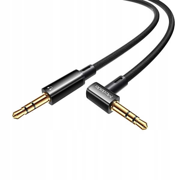 MCDODO ANGLE MINI JACK KABEL 3,5MM STEREO AUX PLUG LJUDKABEL 1M