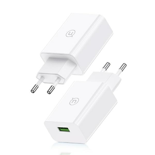 USAMS Lad. nätverk. 18W + Micro/USB-A-kabel 1m Snabbladdning vit/vit serie SC SCXLTZ01