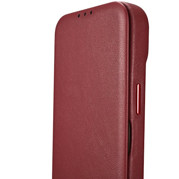 ICARER CASE LÆDERCASE MED MAGSAFE TIL IPHONE 14 PRO RED