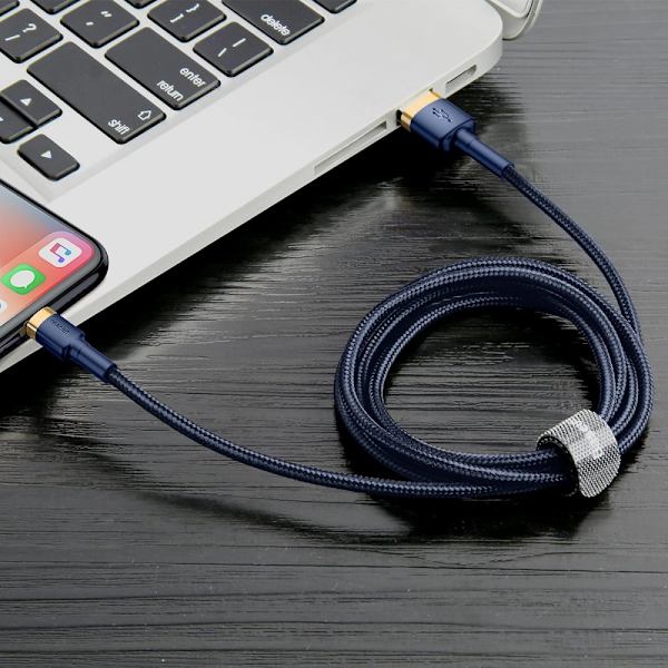 Baseus Cafule USB-A / Lightning 2.4A QC 3.0-kabel 1 m - blått gull