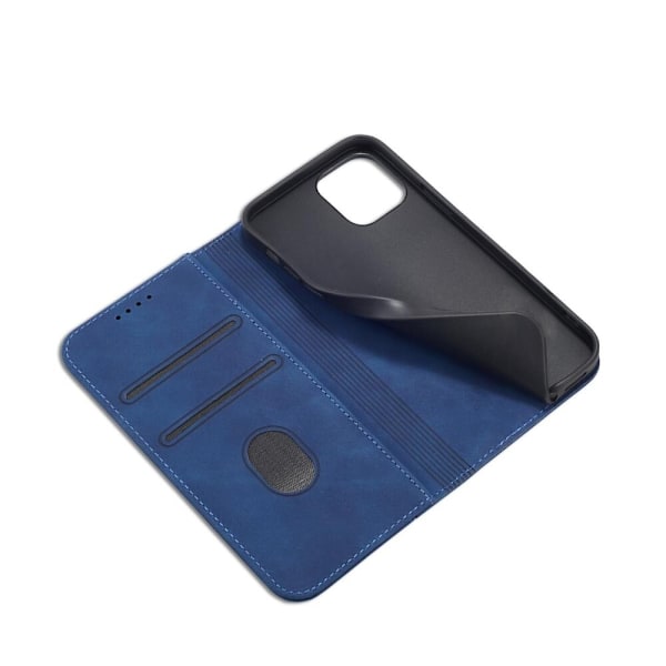Magnet Fancy Case-deksel til iPhone 12 Pro-deksellommebok for kort? blå stativ