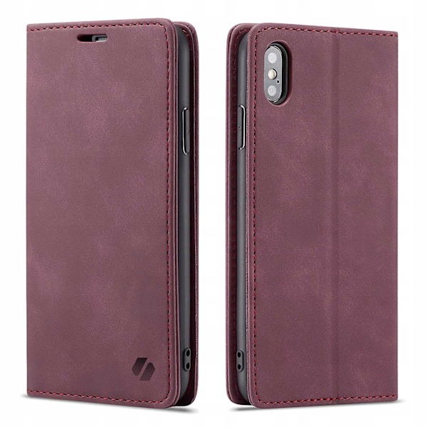 Spacecase Fodral Plånbok För Iphone Xs Max Rött Läder