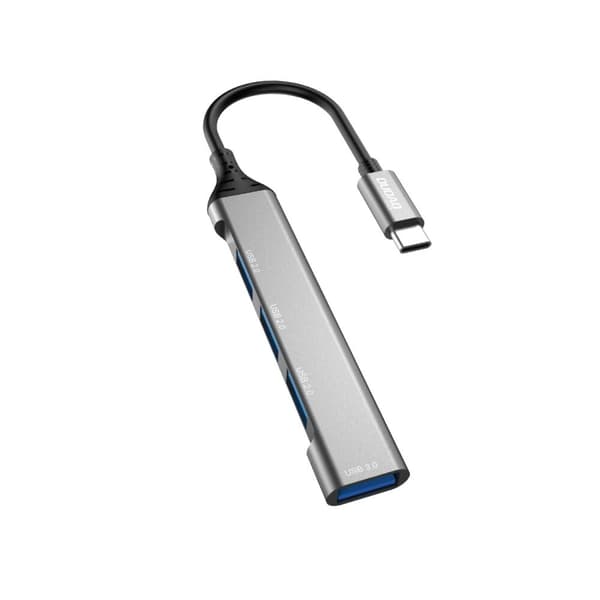 DUDAO HUB 4IN1 USB-C - 4X USB-A (3 X USB2.0 / USB3.0) 6,3 CM SORT
