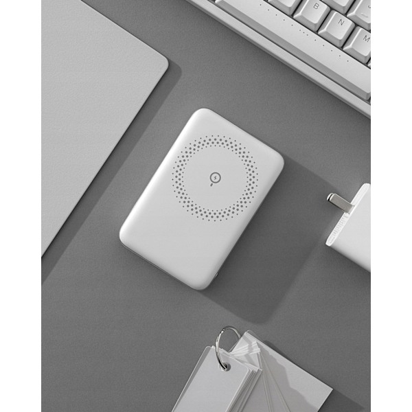 INNOSTYLE POWERMAG 2IN1 SNABB INDUKTION POWERBANK FÖR MAGSAFE 10000MAH STATIV VIT
