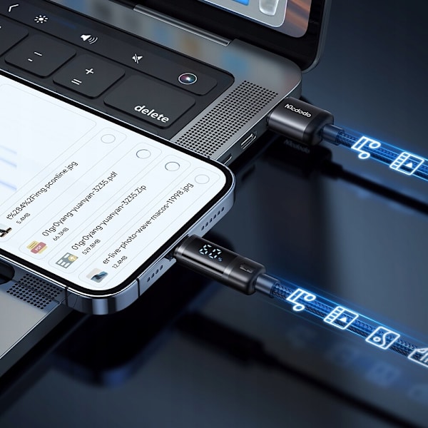 MCDODO LADDARE USB-C BLIXT SNABB LADDNINGSKABEL IPHONE 1M LED