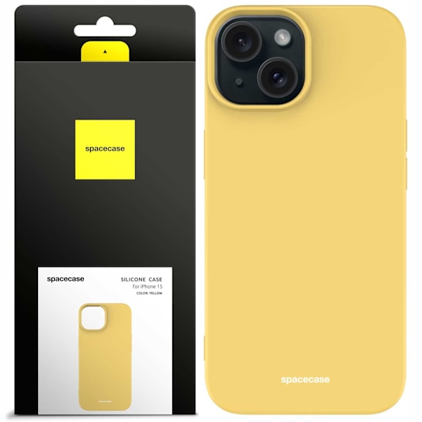 Spacecase Silikonecase För Iphone 15 Case Gult Skydd
