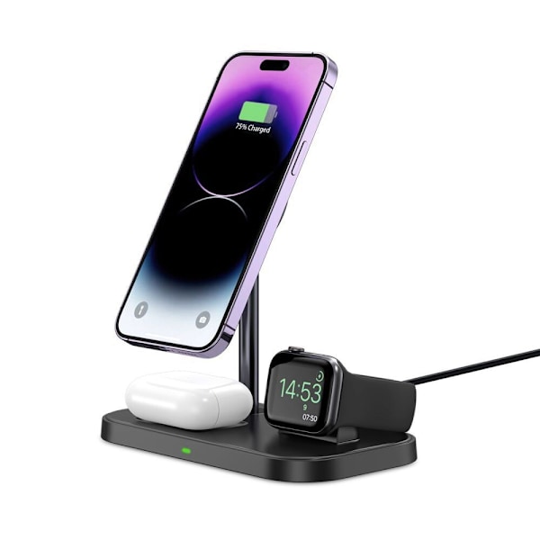 TECH-PROTECT QI15W-A22 3I1 MAGNETISK MAGSAFE TRÅDLØS OPLADER SORT
