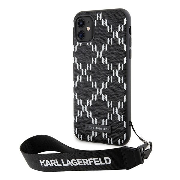 Karl Lagerfeld KLHCN61SAKLMBSK Deksel til iPhone 11 / Xr - Svart Monogram Losange Saffiano
