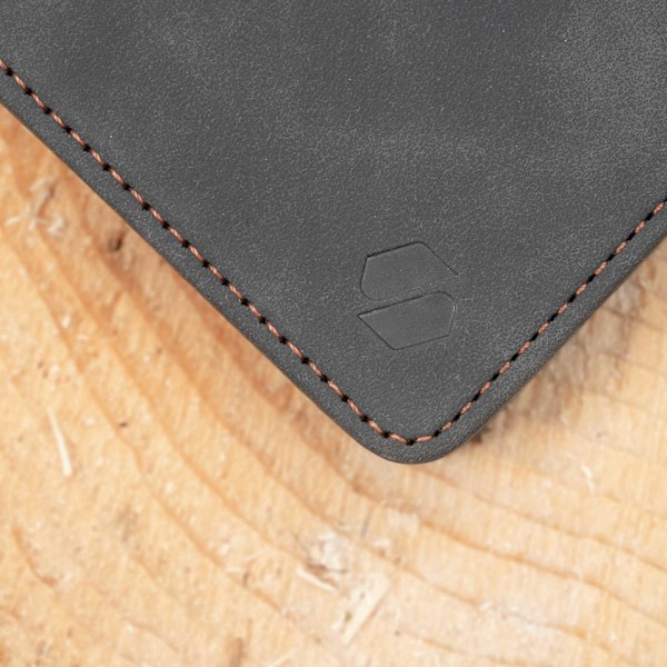 Spacecase Case Plånbok För Iphone Xr Svart Läder För Telefon