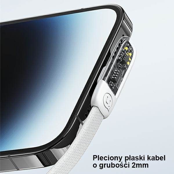 USAMS Vinklad USB-C till USB-C PD 100W Snabbladdning Iceflake Series-kabel 2m vit/vit SJ587USB02 (US-SJ587)