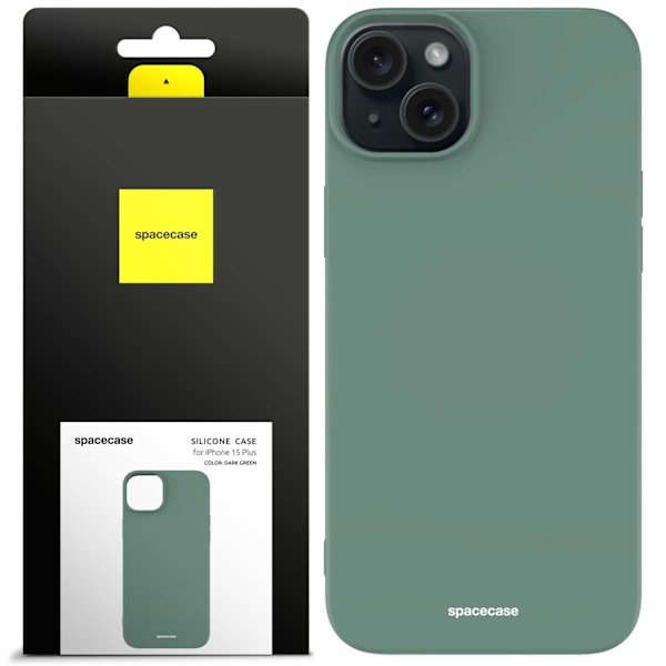 Spacecase Silikonfodral För Iphone 15 Plus Mörkgrön