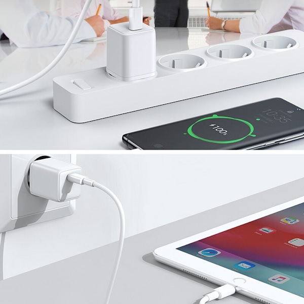Joyroom hurtiglader USB Type C 25W 3A EU-plugg hvit (L-P251)