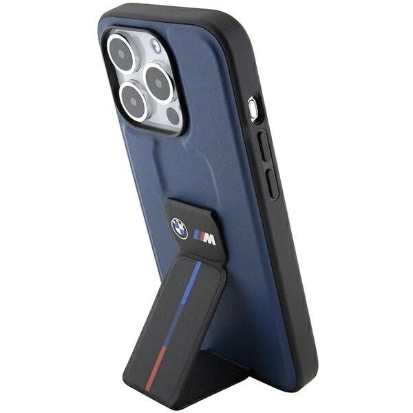 BMW M Grip Stand Bicolor deksel til iPhone 15 Pro - marineblå