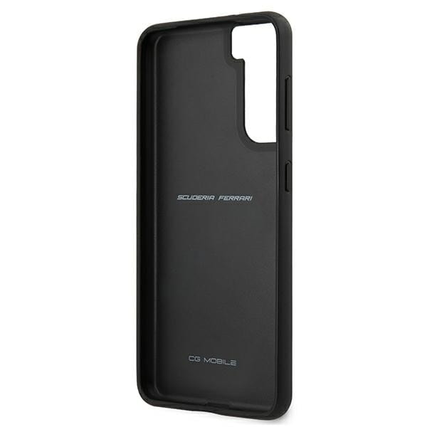 FERRARI OFF TRACK LÆDER NYLON STRIPE COVER TIL SAMSUNG GALAXY S21 - SORT