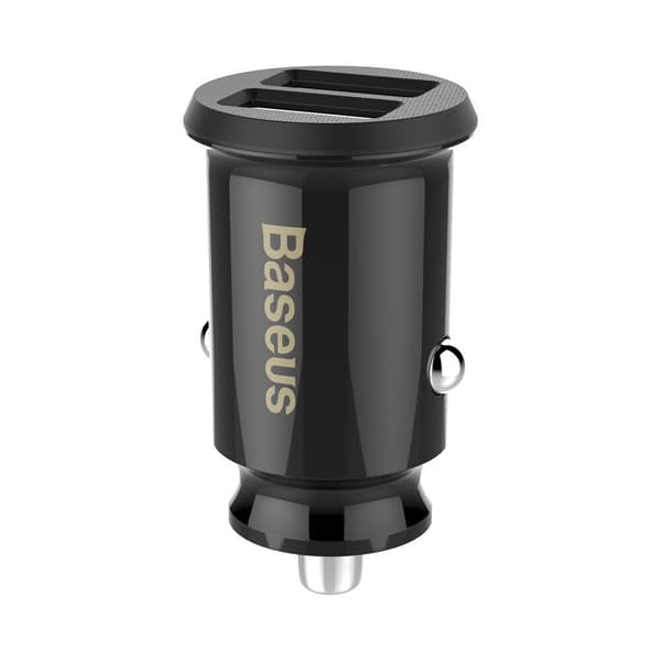 Baseus Grain Car Charger mini billader 2x USB 3.1A svart (CCALL-ML01)