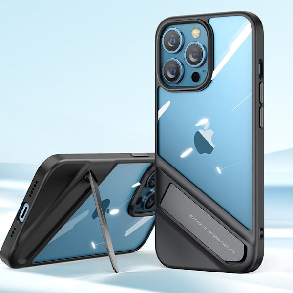 Ugreen Fusion Kickstand Case hardt deksel med gelramme og stativ for iPhone 13 svart (90152)