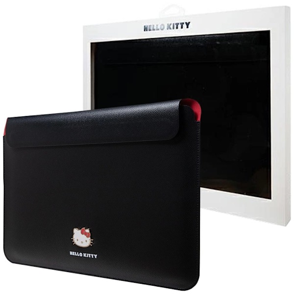 HELLO KITTY PU METAL LOGO TASKE TIL EN 14" BÆRBAR COMPUTER - SORT