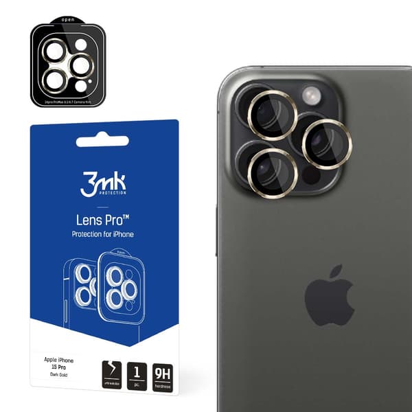 APPLE IPHONE 15 PRO - 3MK LENS PROTECTION PRO DARK GOLD