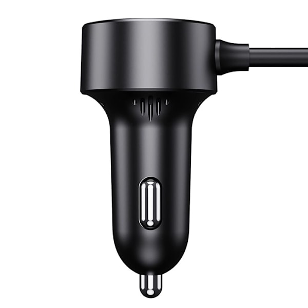 Baseus High Efficiency Pro 2x sigarettenneradapter USB-A USB-C med 30W lader - svart
