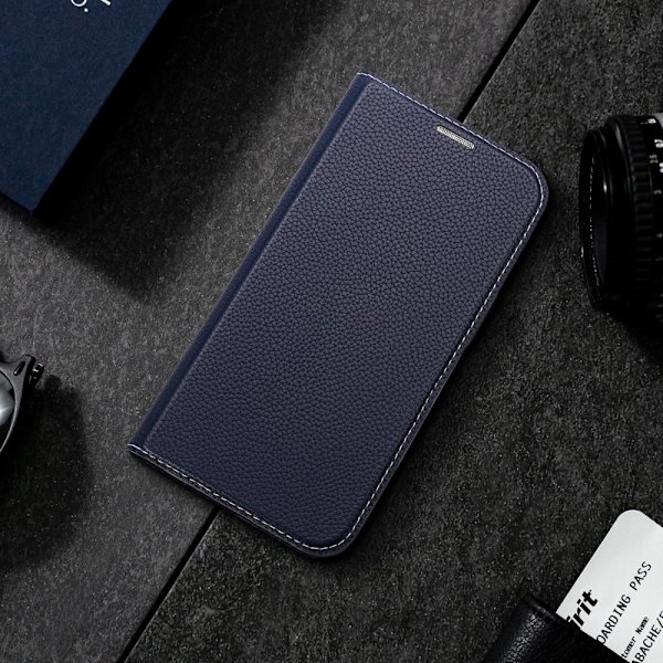 Dux Ducis Skin X2 beskyttelsesdeksel til iPhone 14-dekselet med blå magnetklaff