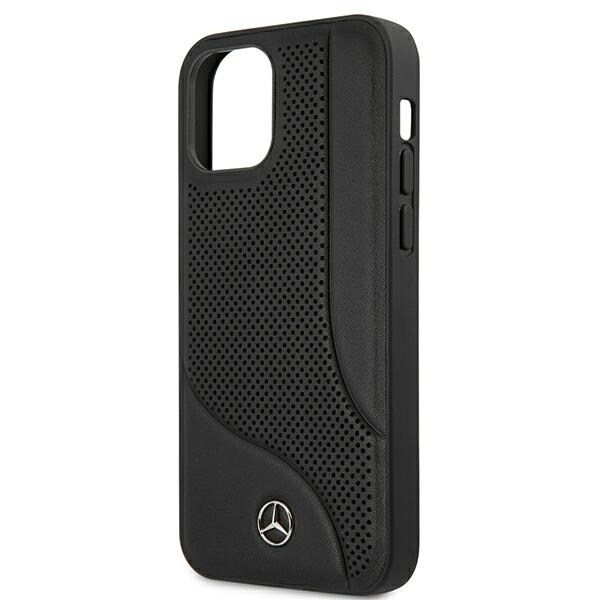 Mercedes MEHCP12SCDOBK iPhone 12 mini 5,4" svart/svart hårdfodral Läder perforerat område