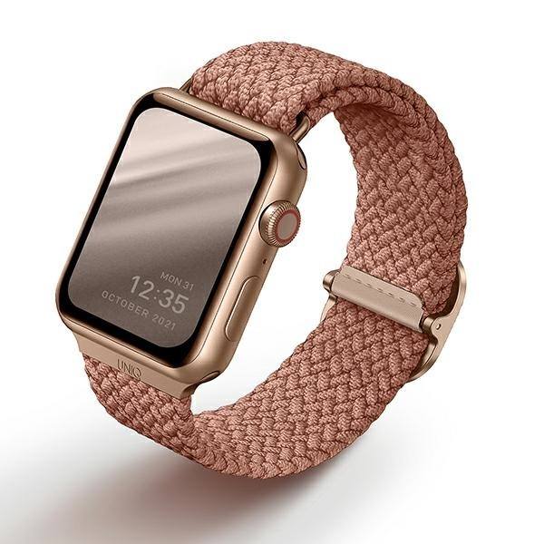 UNIQ Aspen Apple Watch Band 44/42/45 mm Series 4/5/6/7/8/SE/SE2 Flettet Rosa/Grapefrukt Rosa
