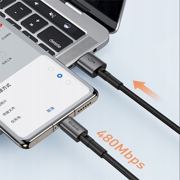 MCDODO USB-C SNABBLADDNINGSKABEL FÖR SAMSUNG XIAOMI USB TYP C 6A 100W 2M
