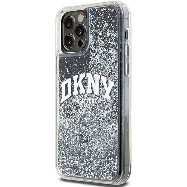 DKNY Liquid Glitter Big Logo Beskyttelsesveske til iPhone 12 Pro/12 - Svart