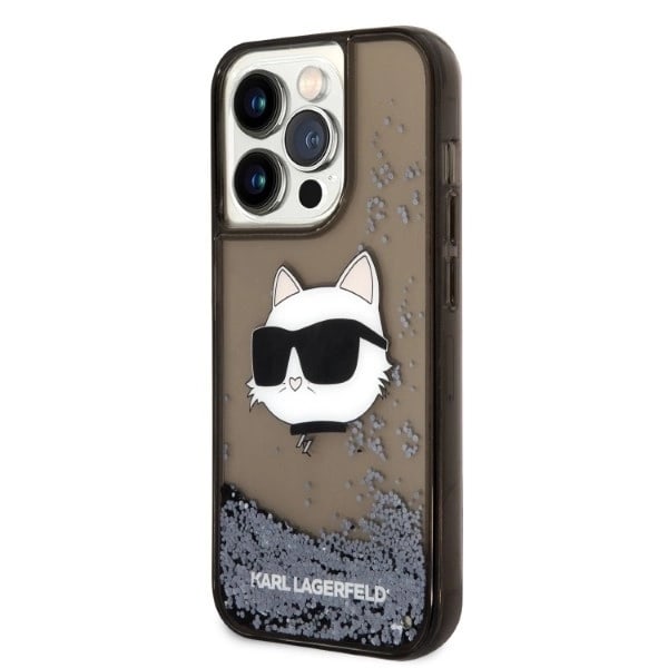 KARL LAGERFELD GLITTER CHOUPETTE HEAD COVER TIL IPHONE 14 PRO MAX - SORT