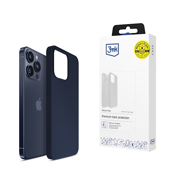APPLE IPHONE 15 PRO MAX - 3MK SILICONE CASE DARK NAVY