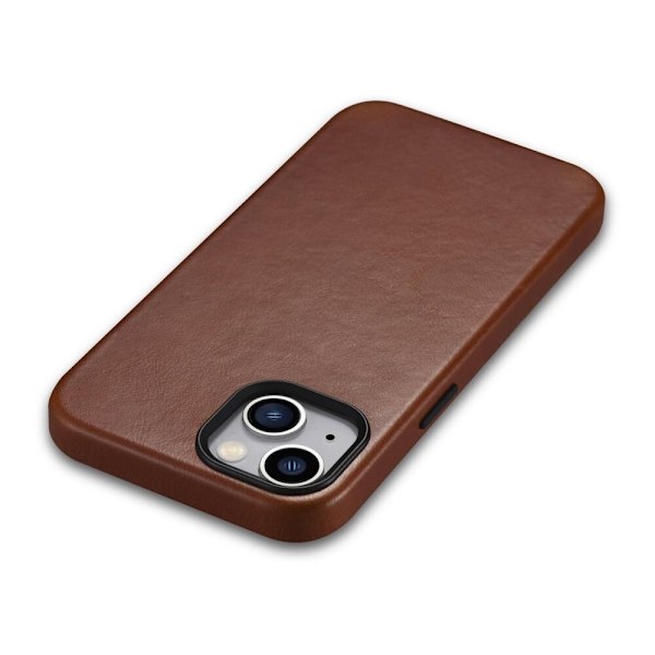 ICARER CASE CASE LÆDERCOVER MED MAGSAFE TIL IPHONE 14+ BRUN