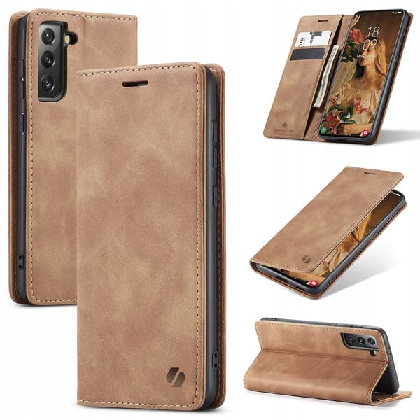 Spacecase Väskor Galaxy S21 Plånbok Läder För Brunn Telefon